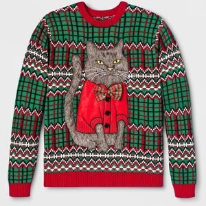 ‎Christmas Ugly Cat Sweater 33Degrees